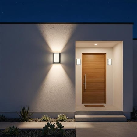 جداري خارجي اسود مستطيل -C3077