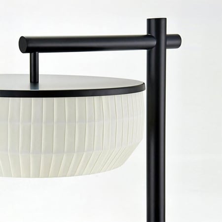 أباجورة لبس أسود وشيد بيج دائري