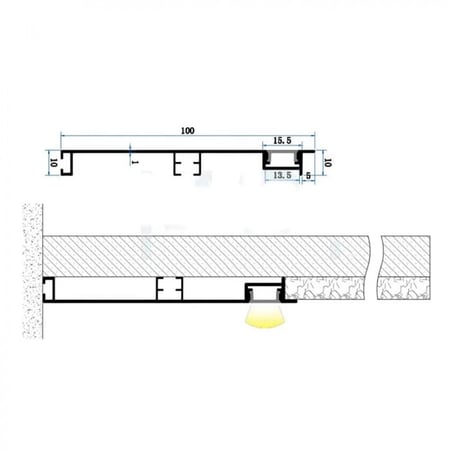 بروفايل المنيوم سكلو نعلة 10010