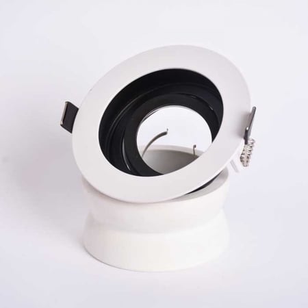 فريم سبوت دائري متحرك 10سم أبيض عاكس أسود H700