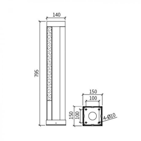 عامود مشايه لوسيد 80سم 1157