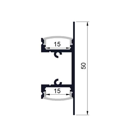 بروفايل المنيوم مسكة درج أسود 1750