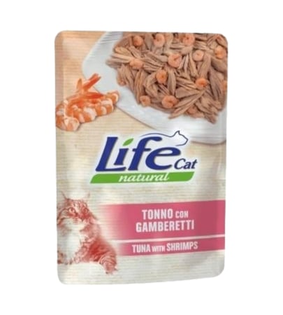 لايف كات طعام رطب بنكهة التونا مع الجمبري للقطط 70 جم