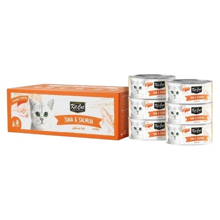 كت كات مجموعة معلبات طعام رطب بنكهة التونا والسالمون للقطط 50x6 جم