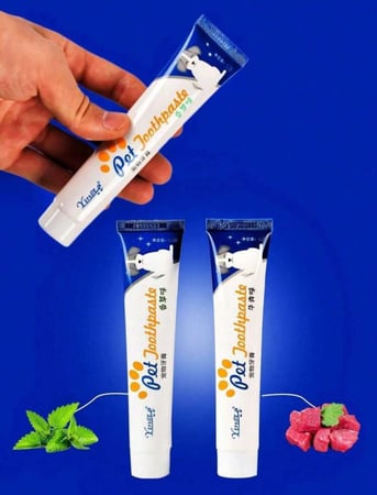 طقم العناية بالاسنان للقطط والكلاب - 4 قطع