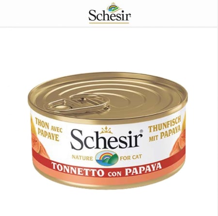 شيزر معلبات التونا مع البابايا للقطط 75 جرام