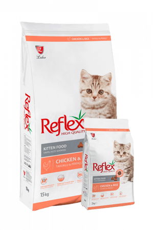 ريفلكس طعام جاف بالدجاج والأرز للقطط الصغيرة 15 Kg