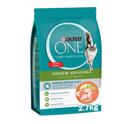 بورينا ون طعام جاف بنكهة الدجاج للقطط المنزلية بأحجام مختلفة