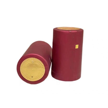 بلاستيك حراري (PVC) أحمر عنابي لقفل علب الزجاج " شرنك" (100 حبه) مع شريط فتح