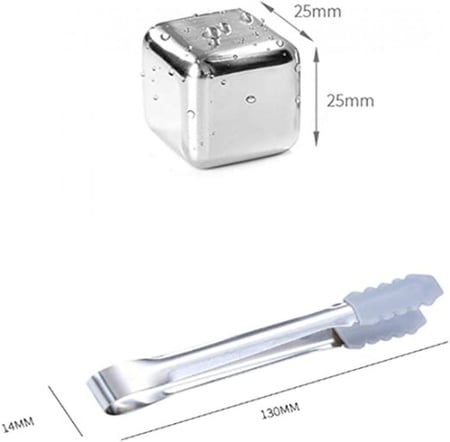 مكعبات ثلج ستانلس ستيل معدنية لتبريد المشروبات بسرعة