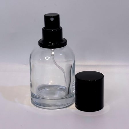 علب عطور بخاخ زجاج مع غطاء كبس باليد أسود 30 مل حبة واحده
