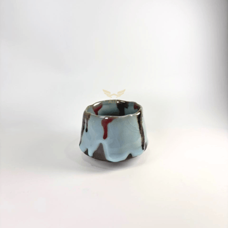 كوب سراميك كريمه  زرقاء