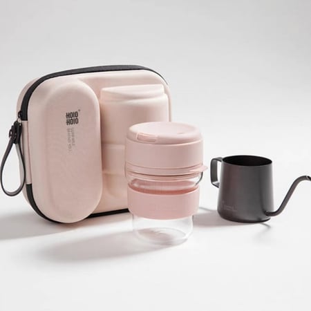 أدوات تقطير قهوة V60  شنطة وردي ماركة هلو هلو