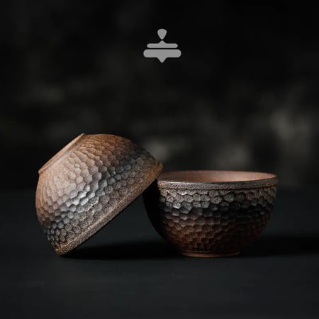 كوب حجري مخشن مذهب 75مل