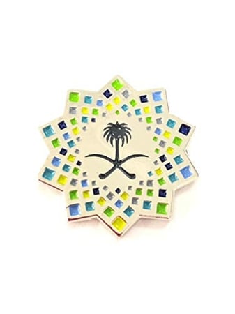 بروش (دبوس) رؤيه المملكة 2030 - اطار فضي