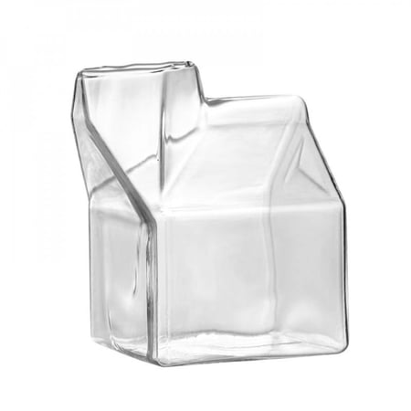 كوب زجاجي على شكل كرتون علبة الحليب