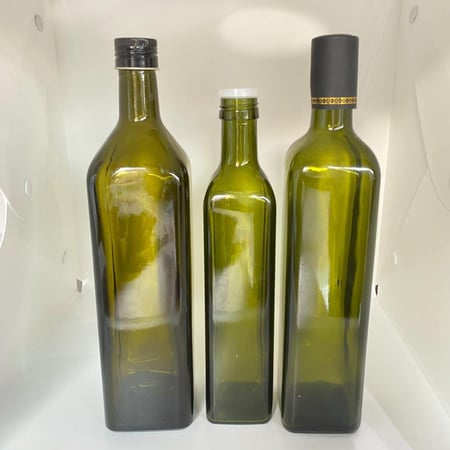 قارورة خاص زيت الزيتون مربع  أخضر  حجم 1000 مل حبة