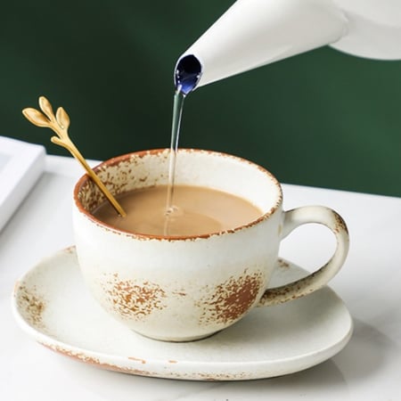 كوب سراميك مع صحن تقديم 200 مل