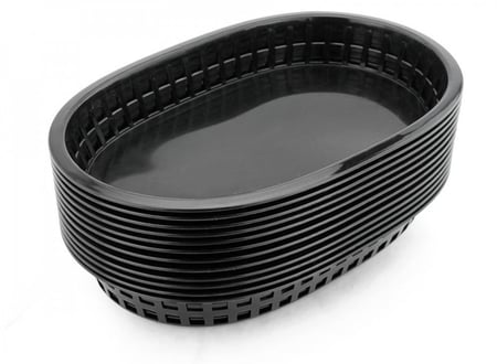سلال بلاستيكية لون أسود ( 12 حبة )