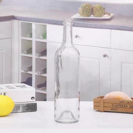 قارورة زجاجية شفاف 32سم ارتفاع حجم 750 مل