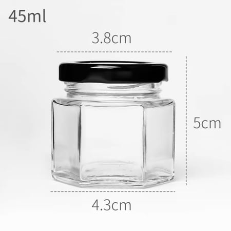 برطمان زجاج سداسي 45 مل ( حبة )