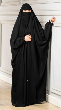 عبايه رأس مفتوحه اكمام مطاط