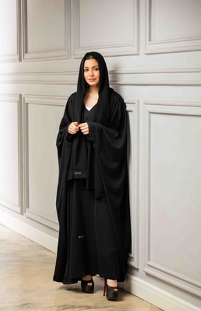 عباية بشت بكم قيطان أسود