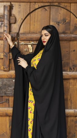 عبايه رأس مفتوحه اكمام مطاط