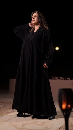 عباية ياقه رسميه بجيوب جانبيه