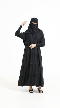 عباية كلوش مفتوحة بكم مطاط