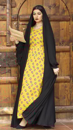 عبايه رأس مفتوحه اكمام مطاط