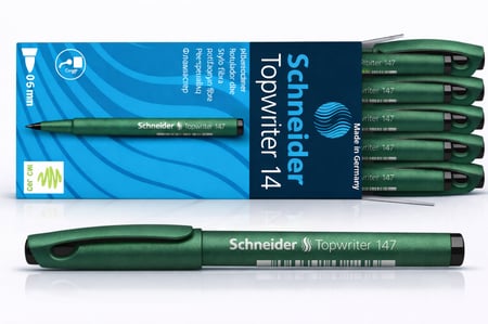 قلم ألياف شنايدر Topwriter 147 – اسود – سمك 0.6 مم – صناعة ألمانية - حبة
