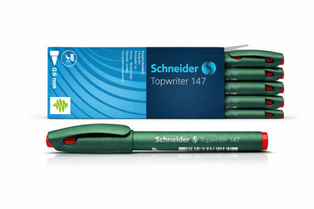 قلم ألياف شنايدر Topwriter 147 – أحمر – سمك 0.6 مم – صناعة ألمانية - حبة