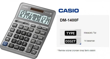 آلة حاسبة كاسيو DM-1400F (Casio DM-1400F Calculator – 14 Digits) – أداء احترافي للمكاتب والشركات