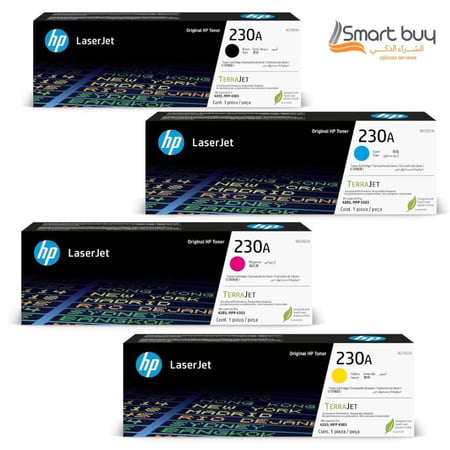 حبر اتش بي 230A طقم 4 ألوان أصلي (أسود، سماوي، أصفر، أرجواني)