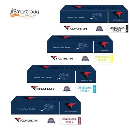حبر كونان طقم كامل ملون  متوافق مع طابعات اتش بي  KOANAN 203A - (أسود، سماوي، أصفر، أرجواني) بجودة احترافية وسعر اقتصادي