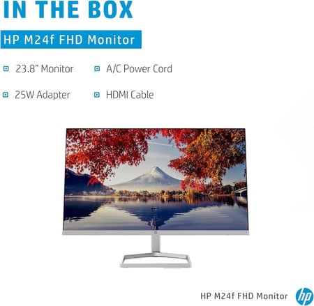 شاشة M24f بدقة FHD من اتش بي براس اسود وحامل فضي بمقاس 24 انش، LCD، 1920 x 1080