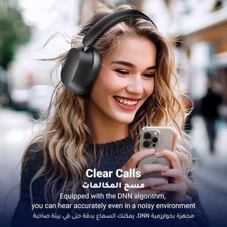 سماعة يوجرين UGREEN HiTune Max5C اللاسلكية – لون أسود، إلغاء ضوضاء ذكي وصوت Hi-Res