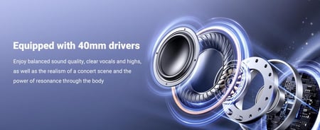 سماعة يوجرين UGREEN HiTune Max5C اللاسلكية – لون أسود، إلغاء ضوضاء ذكي وصوت Hi-Res