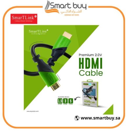 كابل HDMI سمارت لاين بريميوم 2.0V بدقة 4K HD و3D بطول 5 أمتار