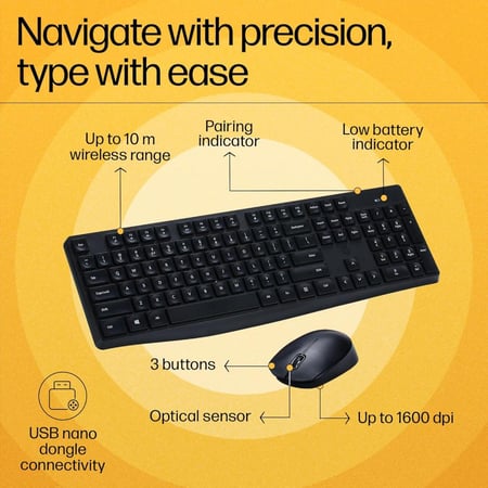 HP CS10 Wireless Keyboard with Sleek Design