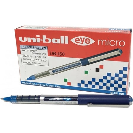 قلم حبر رولر يوني بول Eye Micro UB-150 – أزرق – 0.5 مم (Uni-ball Eye Micro UB-150 Rollerball Pen 0.5 mm – Blue) – دقة عالية وكتابة فائقة النعومة