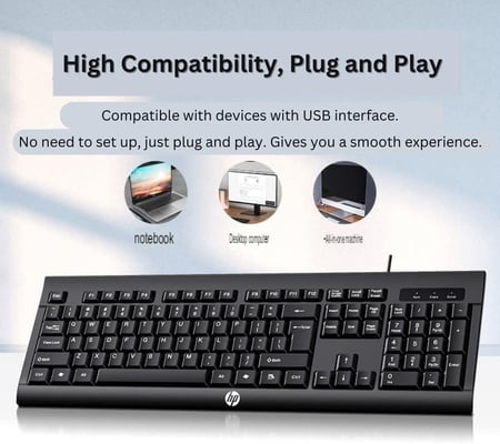 HP KM100 Wired Gaming Keyboard with LED Lighting