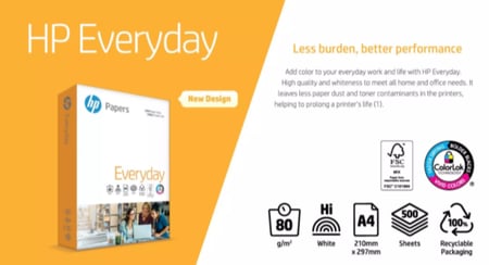 ورق A4 اتش بي - عبوة عدد 500 ورقة - 80جم