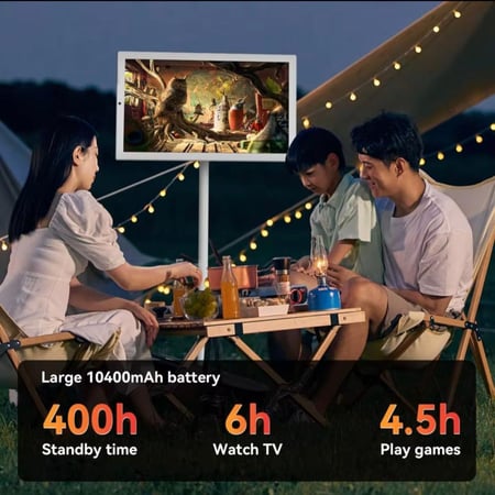 حامل أرضي تلفزيون ذكي 21.5 بوصة تعمل باللمس مع كاميرا 8 ميجابكسل 1080p FHD Pc Gamer 4+128 تخزين للبث المباشر واليوجا والألعاب والاجتماعات