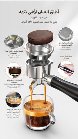 ماكينة قهوة اسبريسو قابلة للتعديل درجة حرارة 58 مللي متر Portafilter ماكينة صنع القهوة الباردة/الساخنة