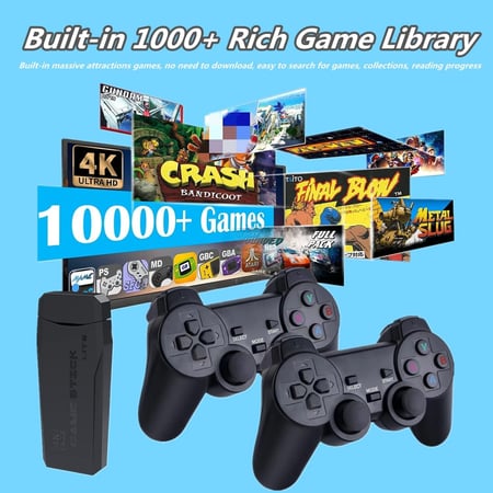 جهاز العاب الطيبين الالعاب القديمة 10 الاف لعبة مع 2 يد تحكم لاسلكية | قيم ستيك game stick lite 4K