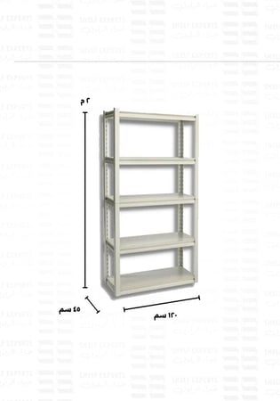 رفوف خشبية معدنية 200x120x45cm ابيض