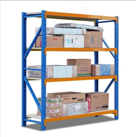 رفوف تخزين ثقيلة التحمل 200x200x60cmسم لون ازرق في برتقالي