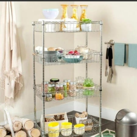 رفوف مطبخ كروم سلة  سلكية 160x60x45سم